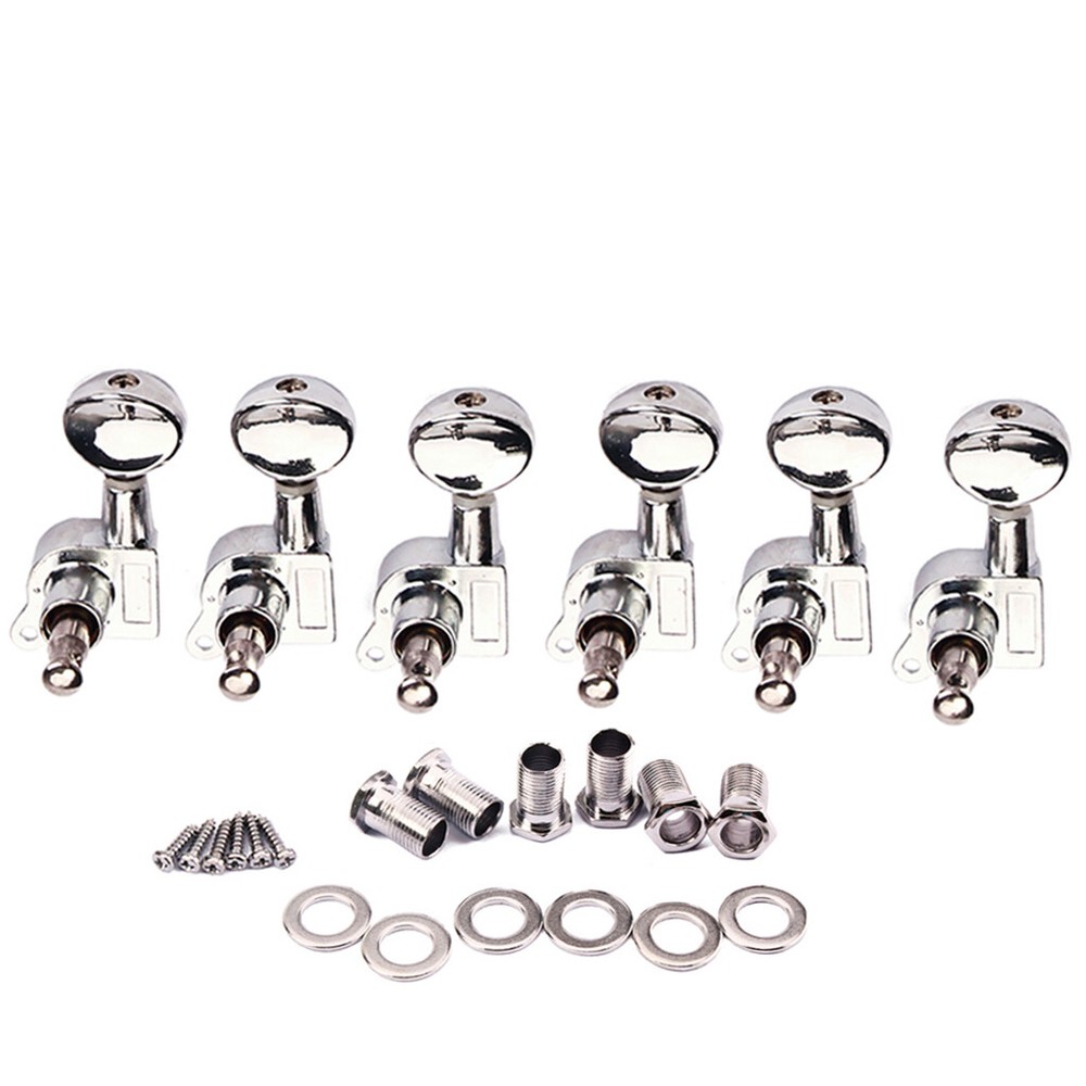 Silver 6R Right Inline Guitar String Inline Tuning Pegs Tuners Machine Heads