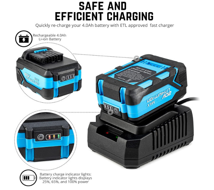 Cordless Rotary Hammer Drill, Includes 20-Volt Li-ion Rechargeable Battery