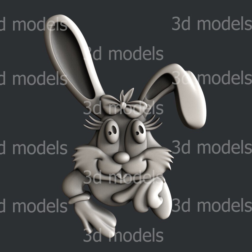 3d STL models for CNC, Artcam, Aspire, relief bunny