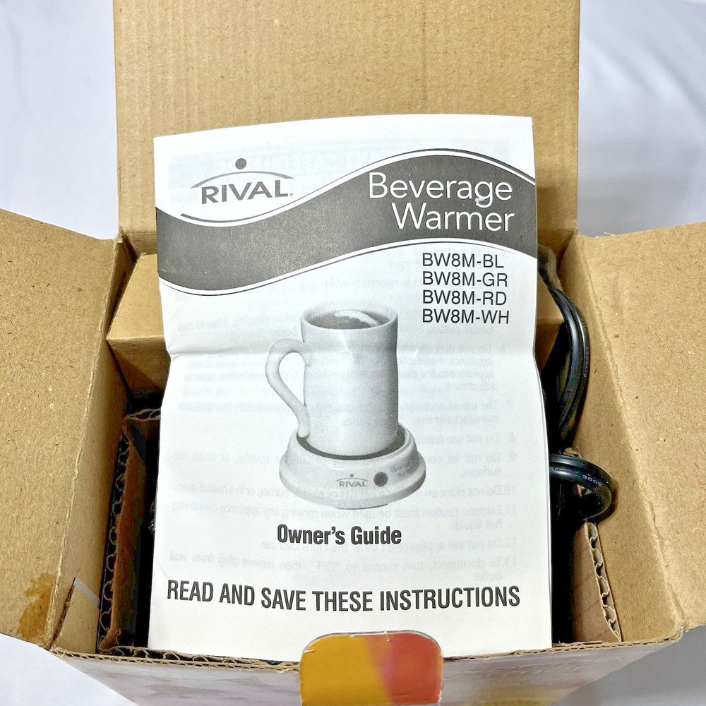 Rival Beverage Soup Warmer Includes 8 Oz Ceramic Mug Office Dorm Red New