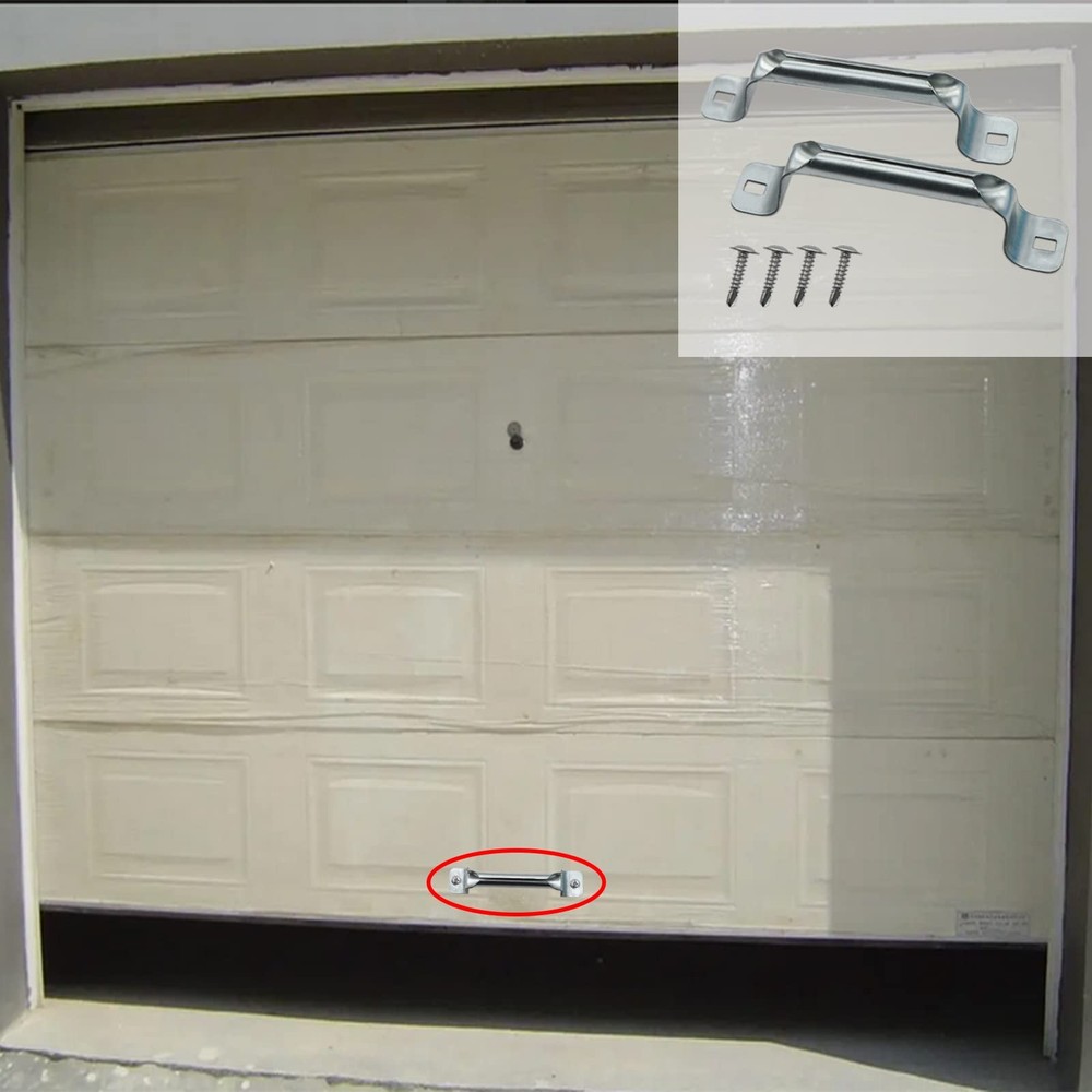 2 Pack Heavy Duty Garage Door Pull Handles for Most Bottom Lift Handle Silver