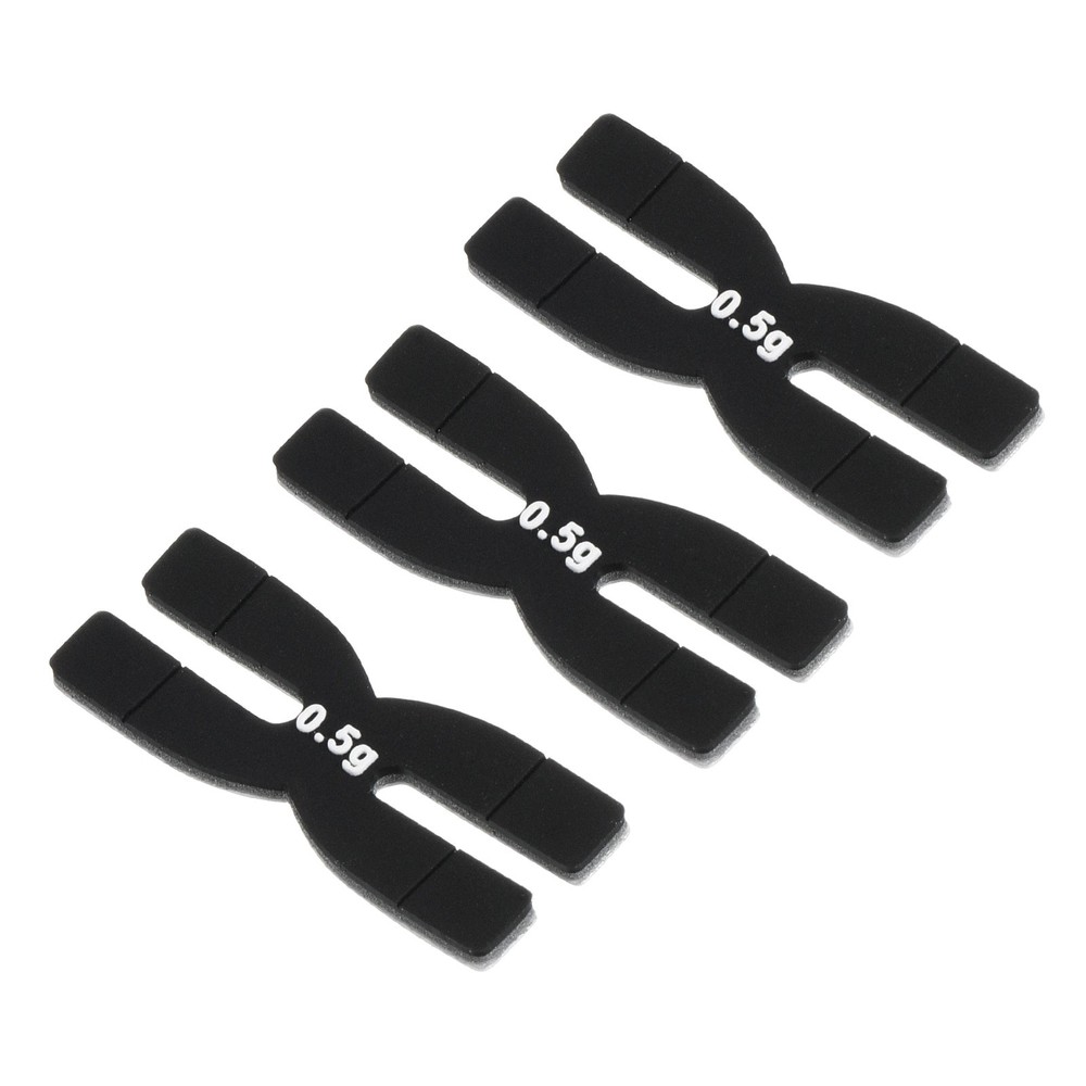 0.5g racket weight balance strips, 3pcs silicone, black