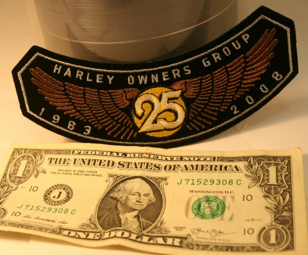 New Genuine Harley Davidson 25 Year HOG Patch 1983-2008