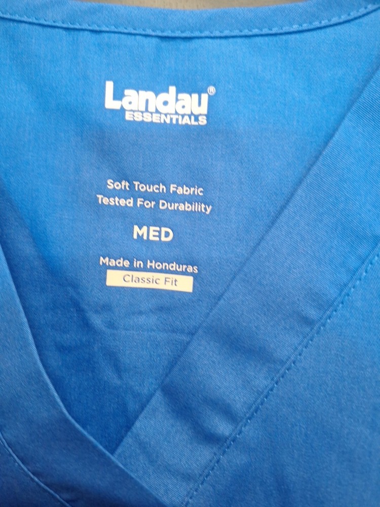 Landau Blue Medium Scrub Set Top and Bottom sz Medium