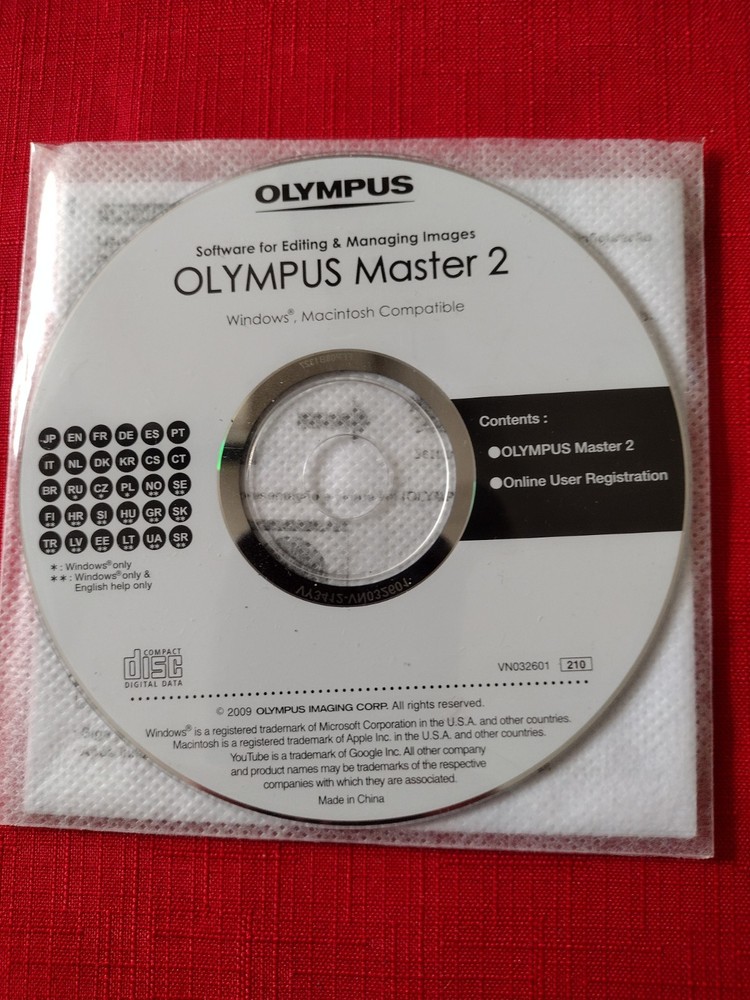 Olympus Master 2 Software For Editing & Managing Images Sealed CD Windows Mac