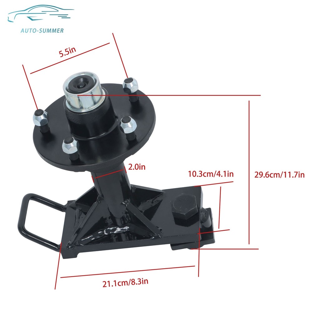 Pair of 5 × 5.5 Lug Shipping Container Wheels Bolt-On Spindle Kit with Handle