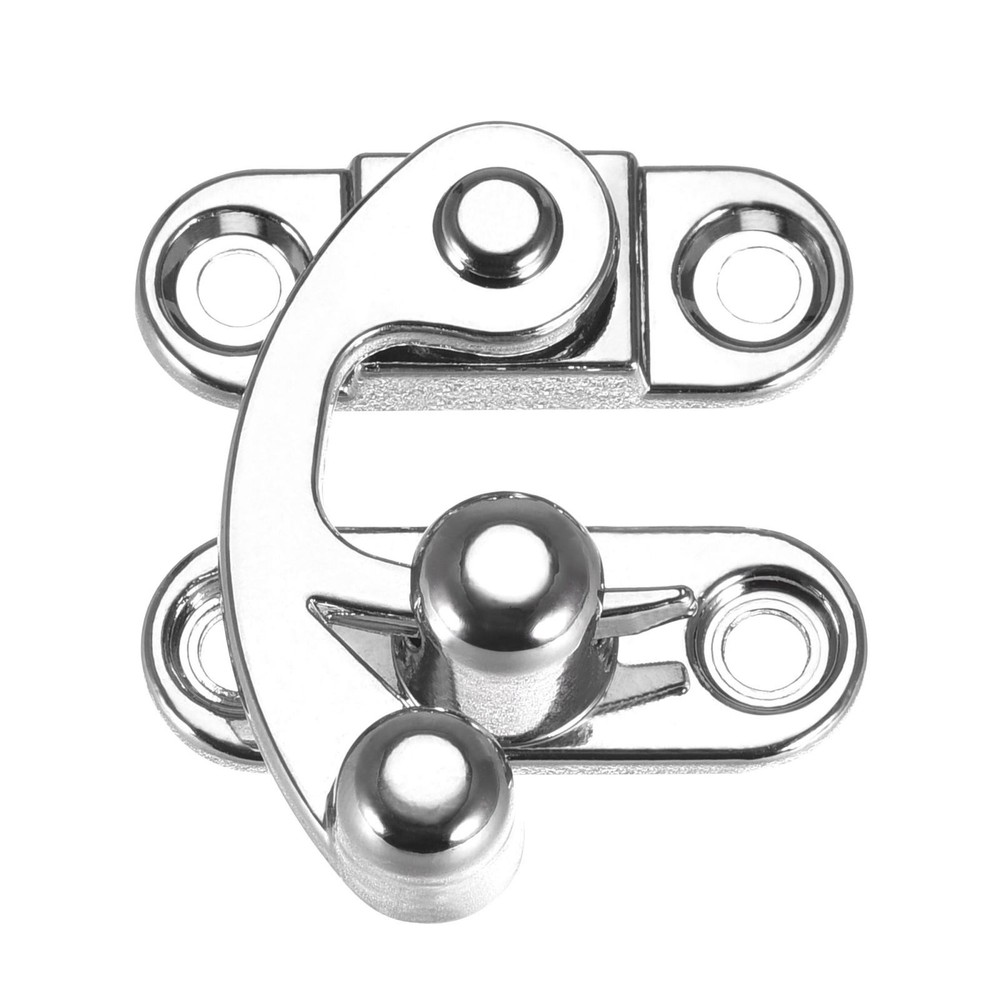 Left Latch Hook Hasp 33mmx28mm Swing Arm Latch Silver Tone 2Pcs