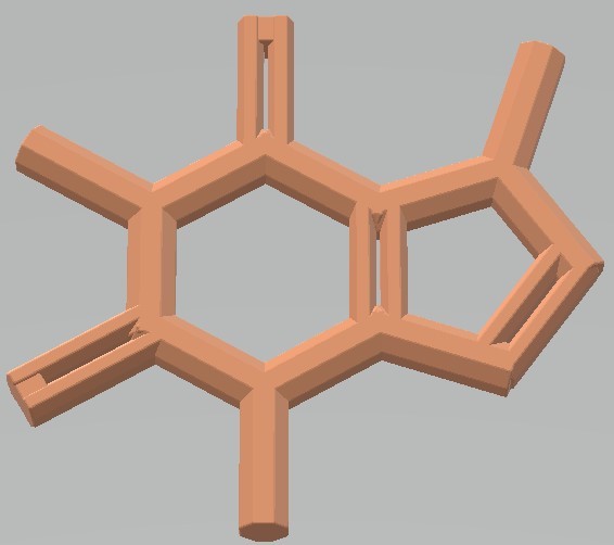 Caffeine Molecule Model Science Chemistry Gift Coffee Lover Desktop Wall Decor