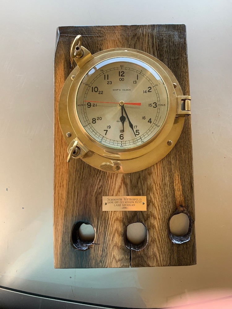 Solid Brass Ships Porthole Wall Clock Maritime ship's Nautical Decor Schooner