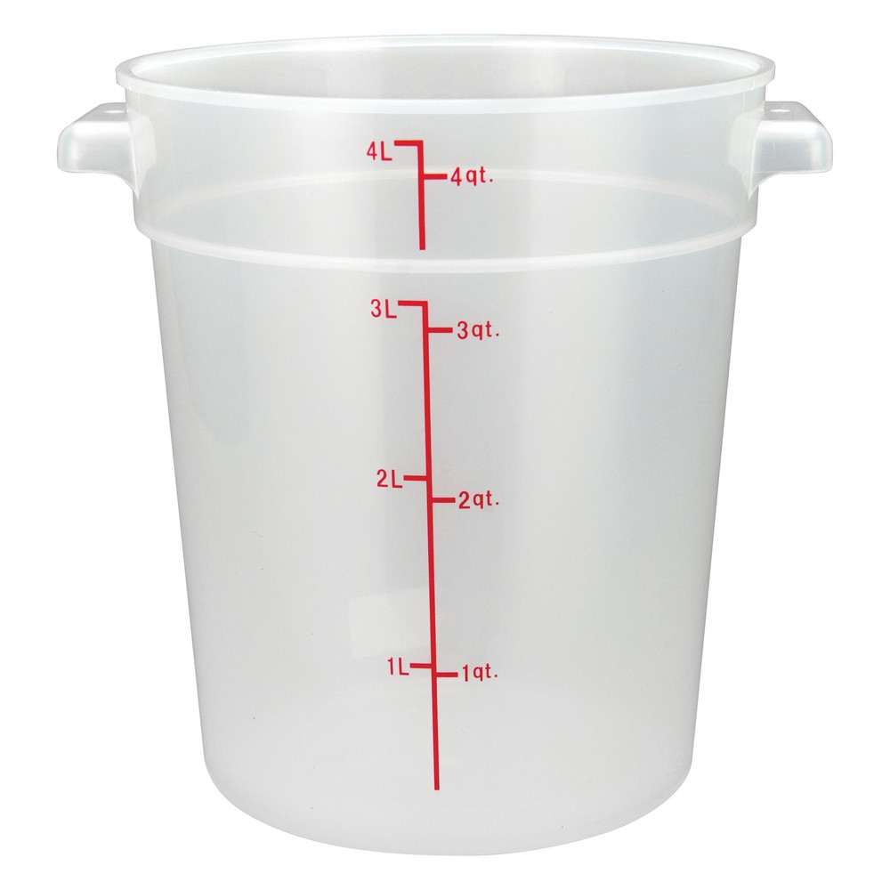 4qt Round Storage Container, Translucent, PP (12 Each)