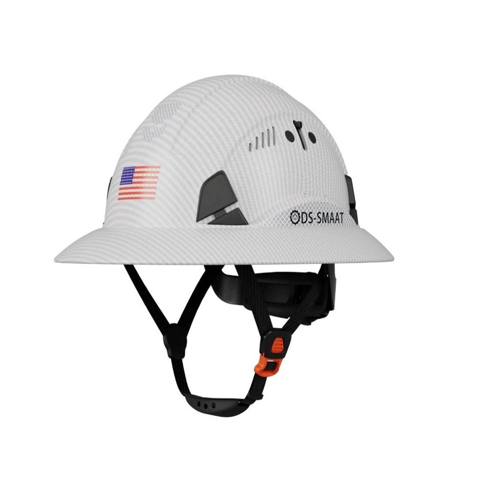 Hydro Dipped  Full Brim Hard Hat White