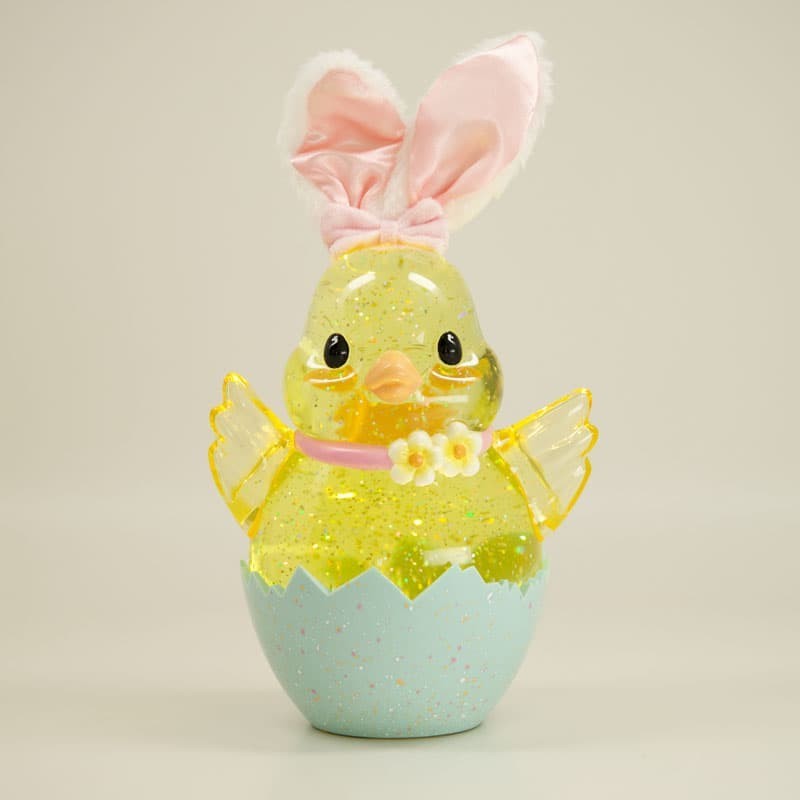 Cracker Barrel Chick Bunny Glitter Globe Easter Decoration