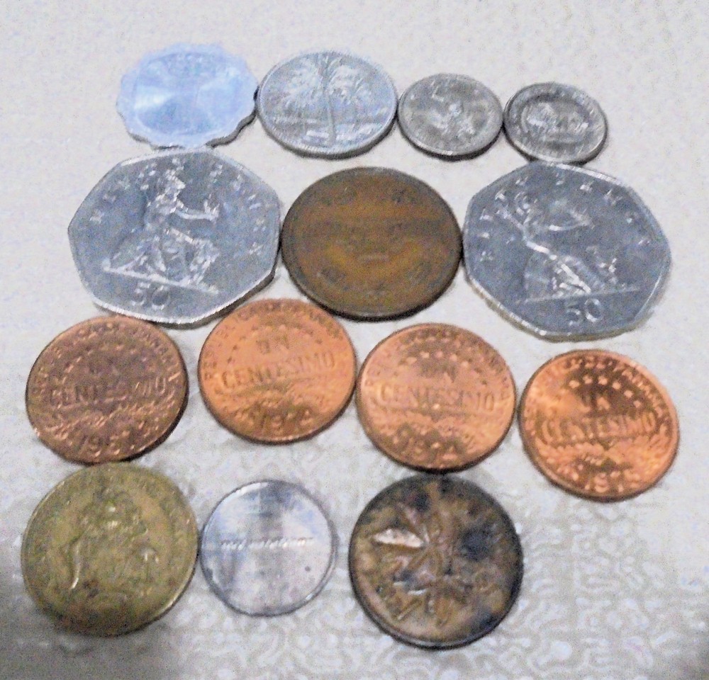 14 ASSORTED FOREIGN COINS AS SHOWN
