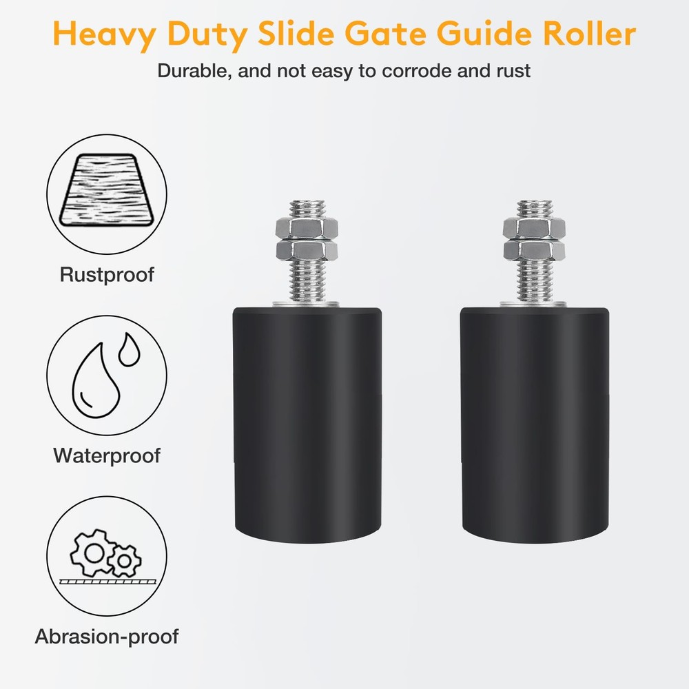 Gate Roller Guide,Sliding Hardware with L-Sliding 1 Pack, Black