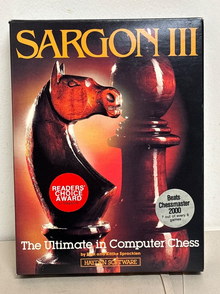 Sargon 3 III Computer Chess Software - Apple & IBM PC 5.25" Floppy Disk