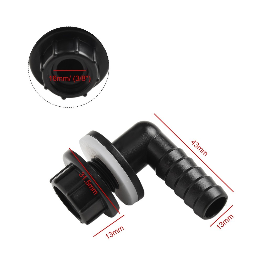 Aquarium Drainage Solution in a Compact L Shape design sized at Three Eighths