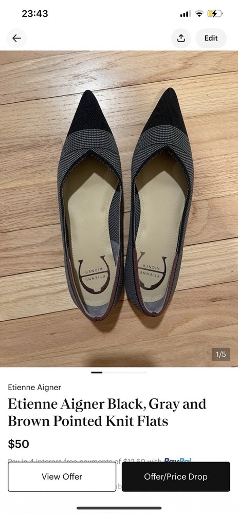 Etienne signed Women’s Flat Pointed No Tags Never Worn Size 7.5