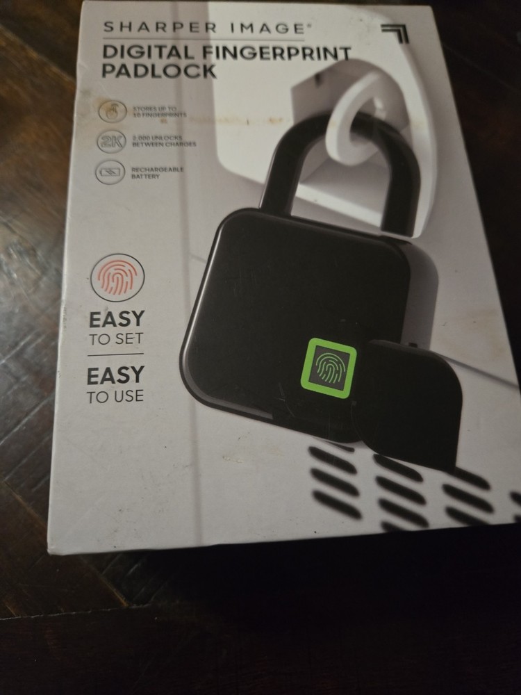 Sharper Image  DIGITAL FINGERPRINT PADLOCK, Black.