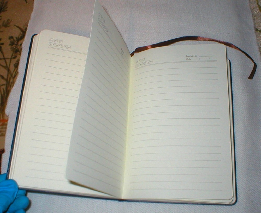 NAVY NOTEBOOK DIARY JOURNAL SCRAPBOOK SOLD AS IS