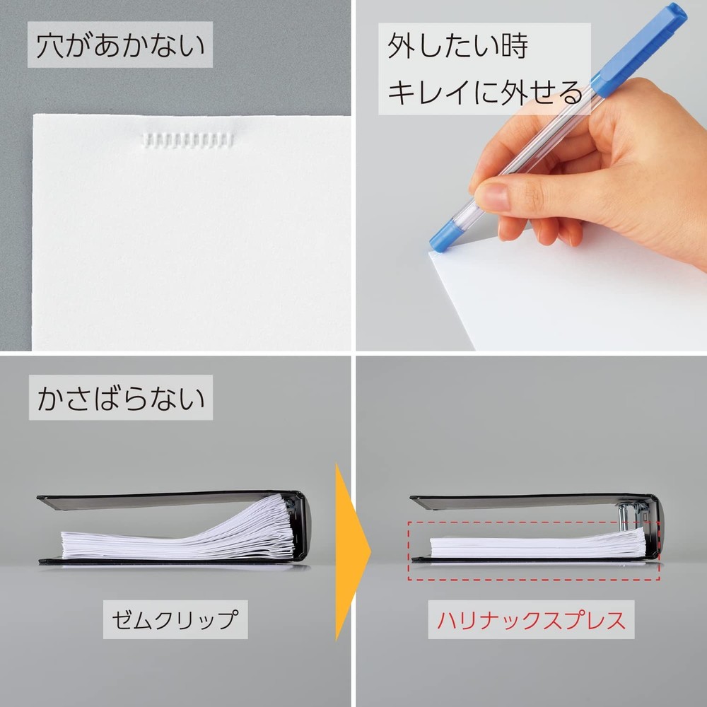 Stapleless Stapler Harinacs Press Holeless for 5 Sheets Binding White