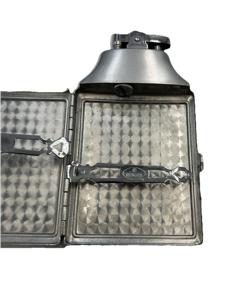 Vintage Ronson Mastercase Metal Silver Tone Cigarette Case Lighter Untested