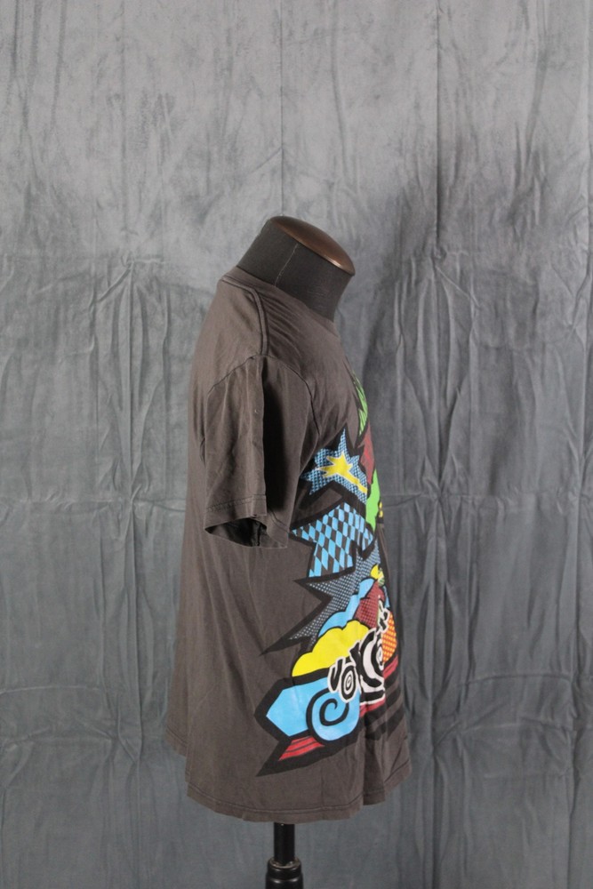 Retro Skateboard Shirt - Volcom Neon Big Graphic - Men's Medium