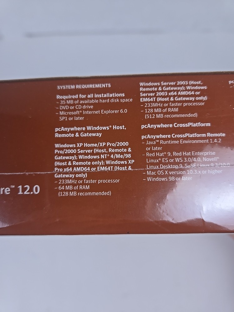 Symantec pcAnywhere 12.0 - Single User Remote Control Software (Brand New)