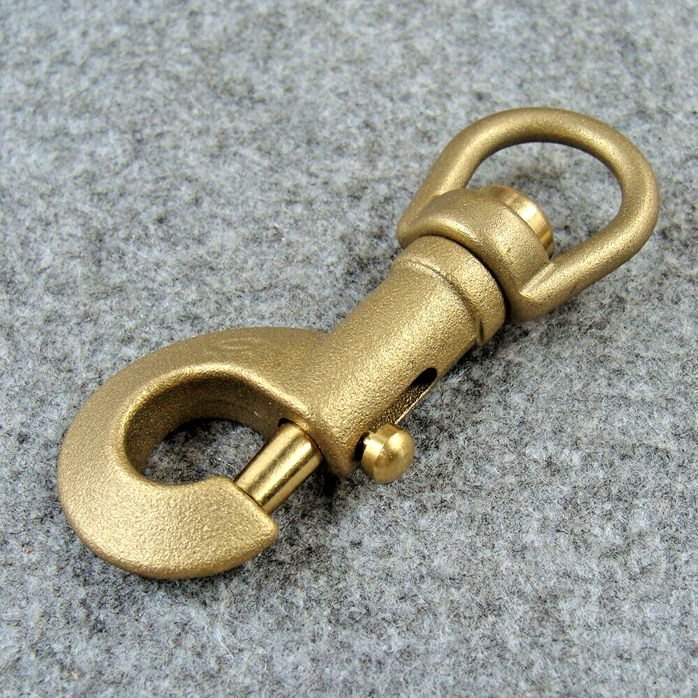 3.18" Solid Brass Swivel Eye Bolt Snap Hook Trigger Hook Brass Snap Clip