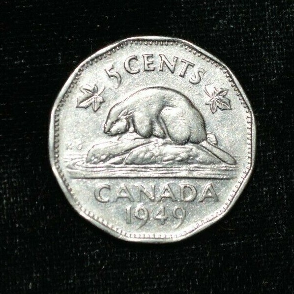1949 Canada 5 Cents Coin