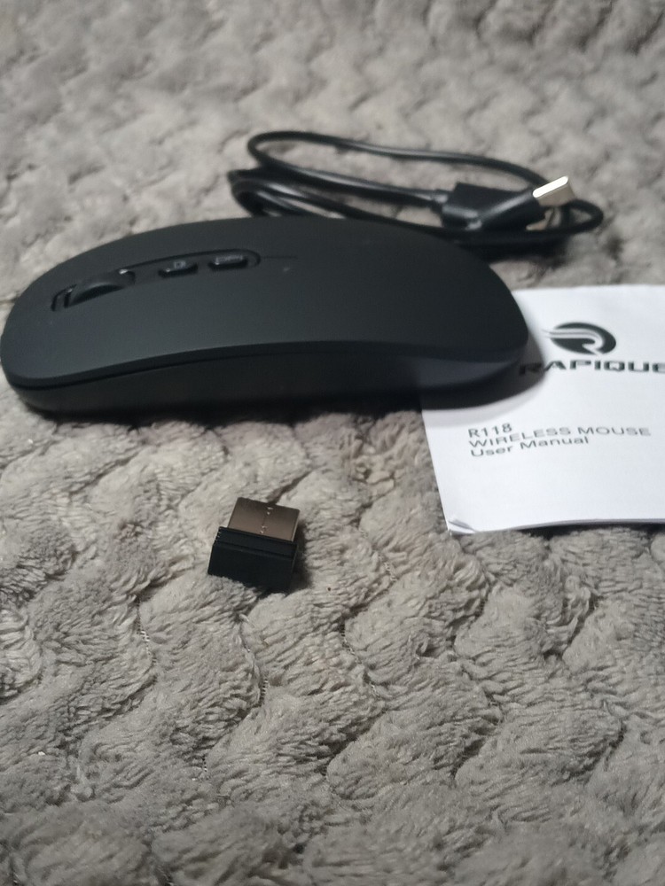 RAPIQUE Bluetooth Wireless Mouse Rechargeable Multi-DeviceTri-Mode, Black