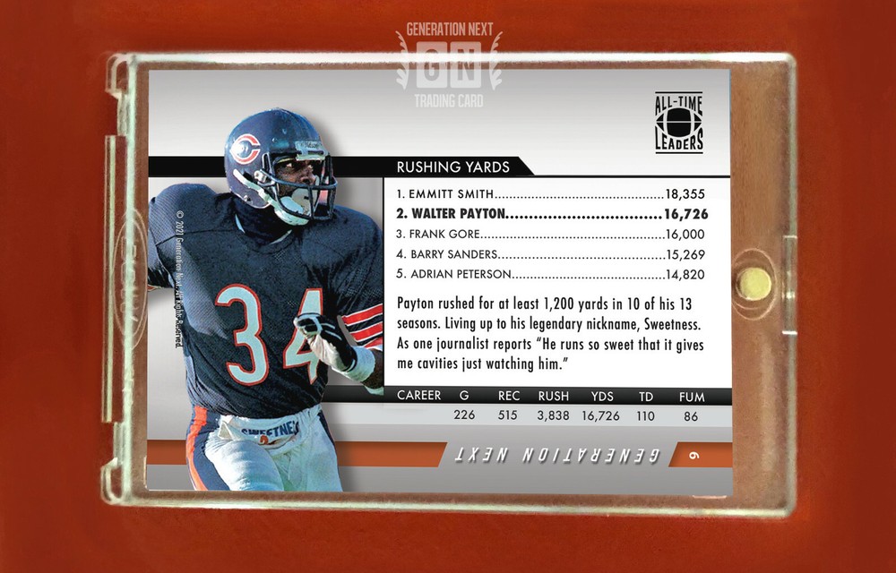 Walter Payton / All-Time Leaders / Rushing Yards / Generation Next