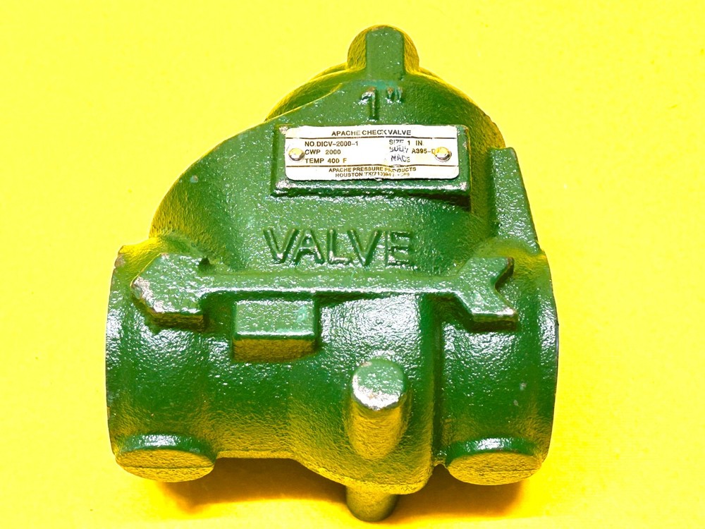 APACHE 1" NPT DUCTILE NACE DICV-2000-1 SWING CHECK VALVE CWP 2000 PSI