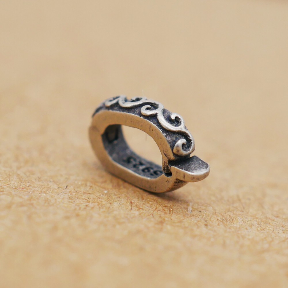 TINY Sterling Silver 925 Link Lock Oval Jump Ring Charm Pendant Connector A5159