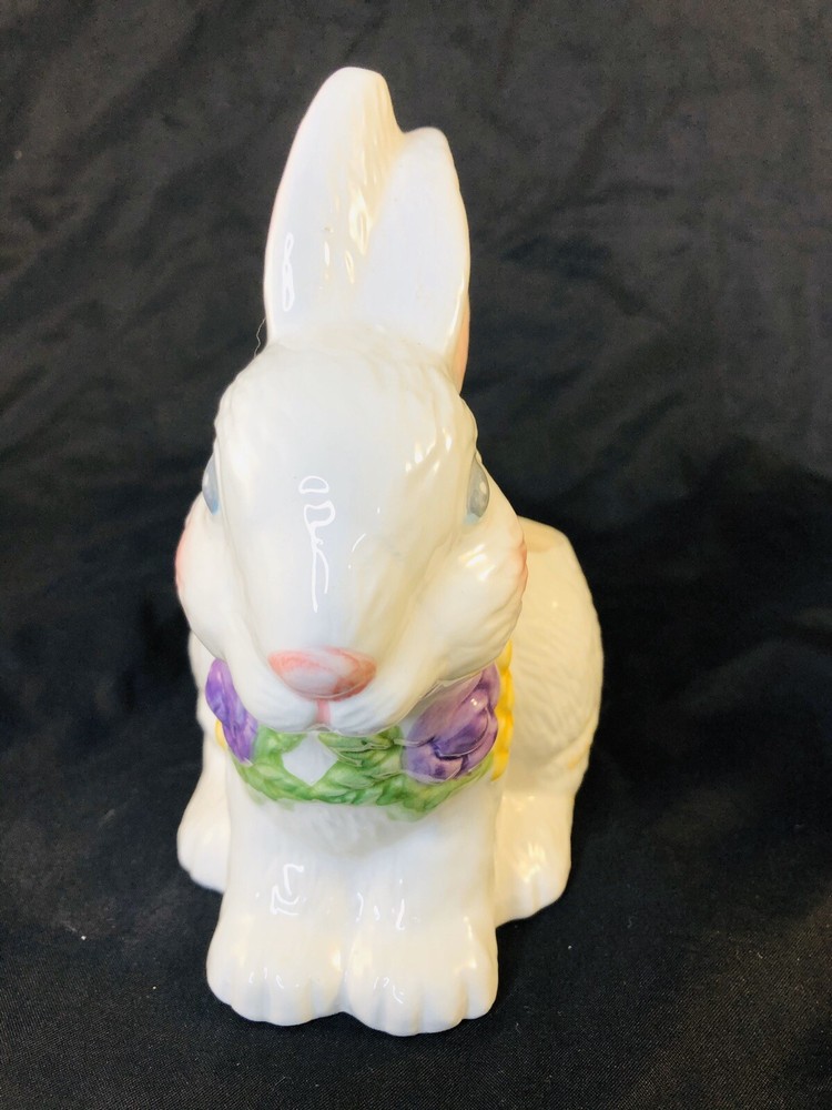 Easter Bunny Ceramic Candy Dish and plush