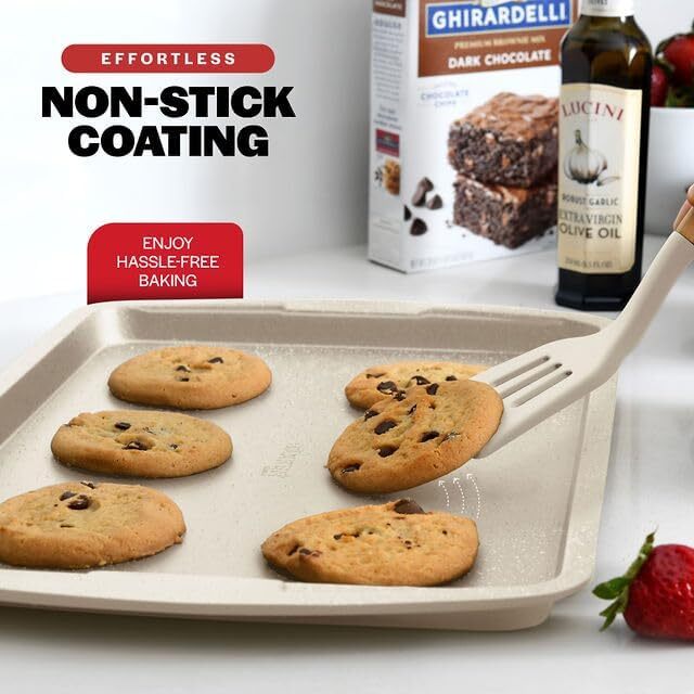 Baking Pan Set - 6 Piece - Stackable, Deluxe, Non-Stick Baking Pan