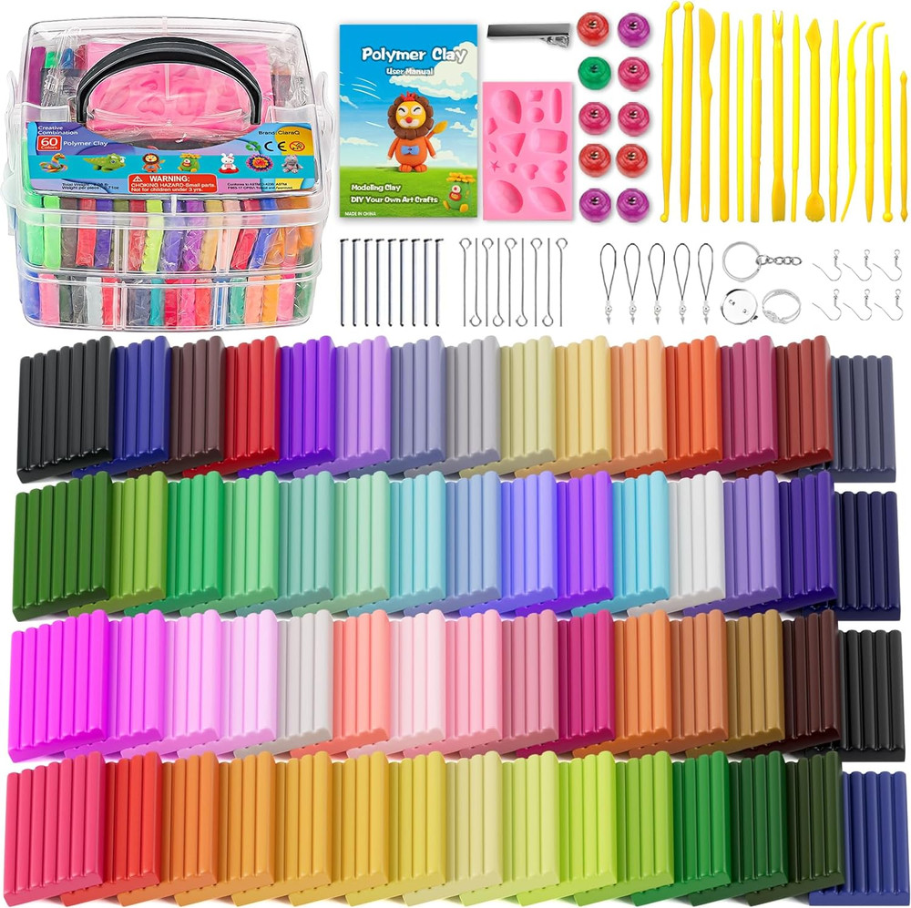 Polymer Clay Starter kit, Oven Bake Modeling Clay with Sculpting Tools
