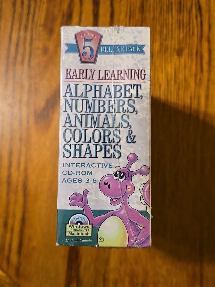 Early Learning Interactive CD-Rom Ages 3-6 5 Deluxe Pack Sealed NOS