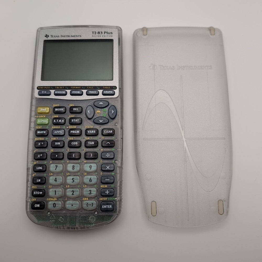 Texas Instruments TI-83 Plus Silver Edition Clear Graphing Calculator EUC