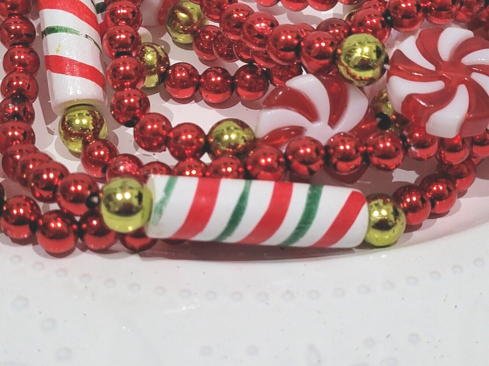 12FT Christmas Gingerbread Peppermint Candy Cane Red White Plastic Garland