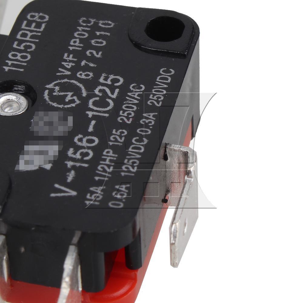 5pcs 220V 15A Micro Limit Switch 3 Foots Long Hinge Roller