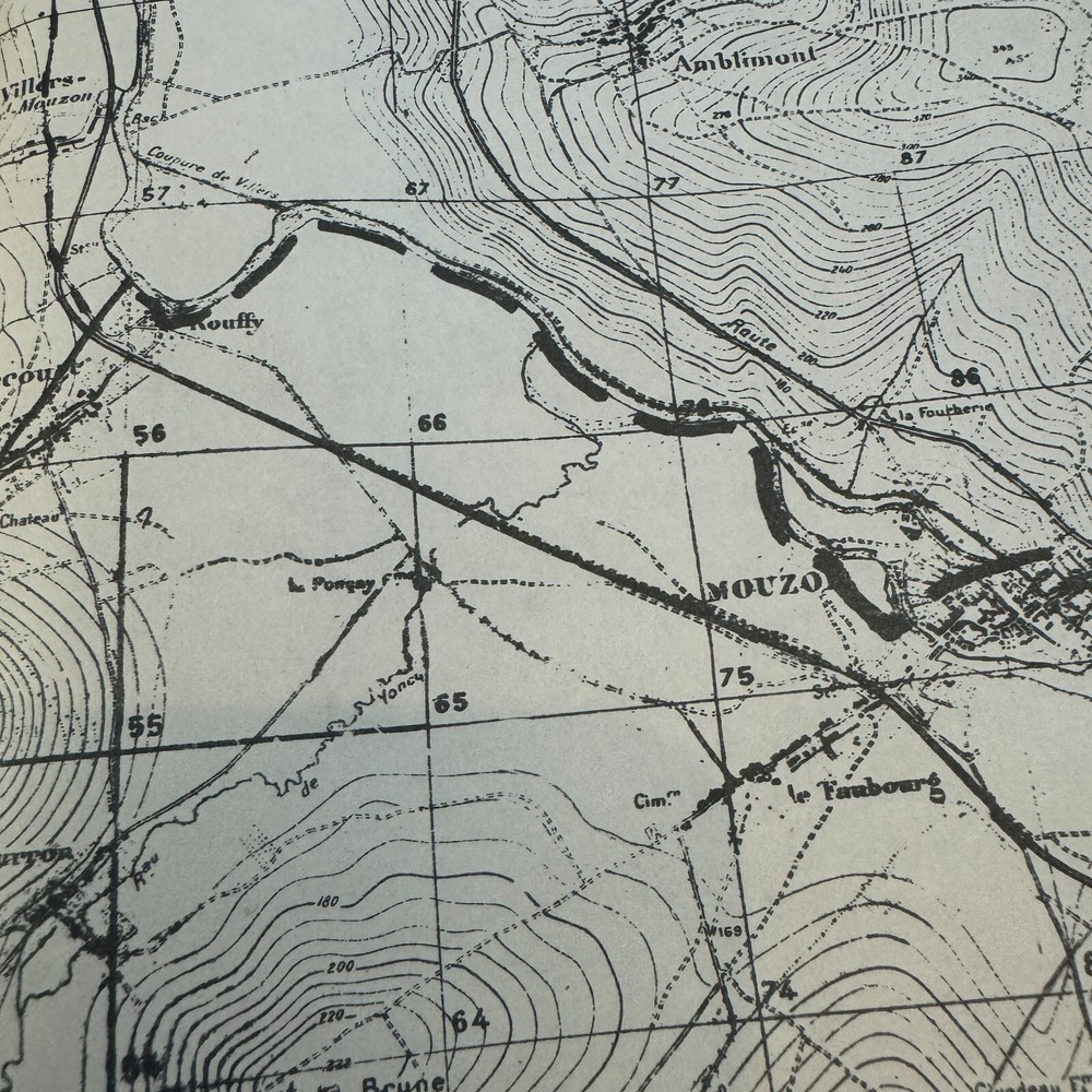 RARE! World War I Sedan Operation Western Front AEF Operations Map