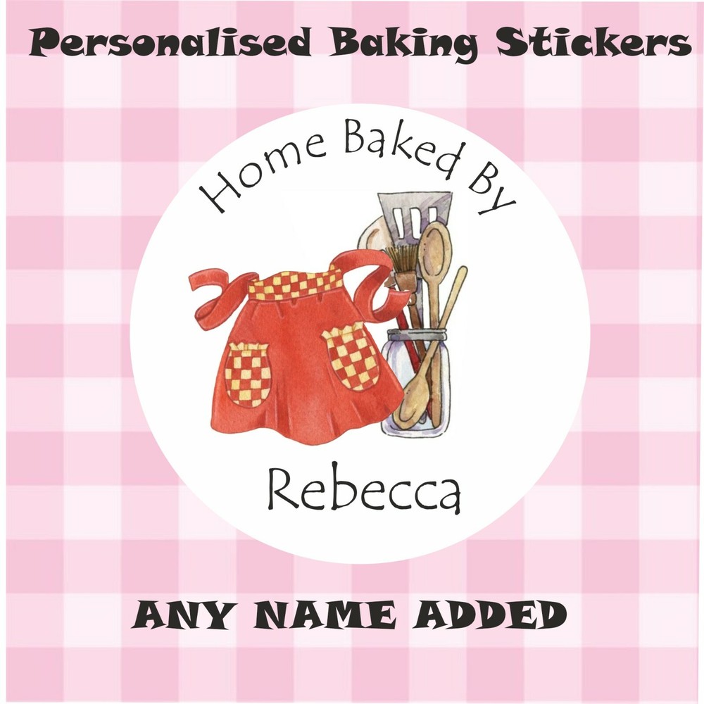 Personalised Home Baked By Baking Labels Stickers