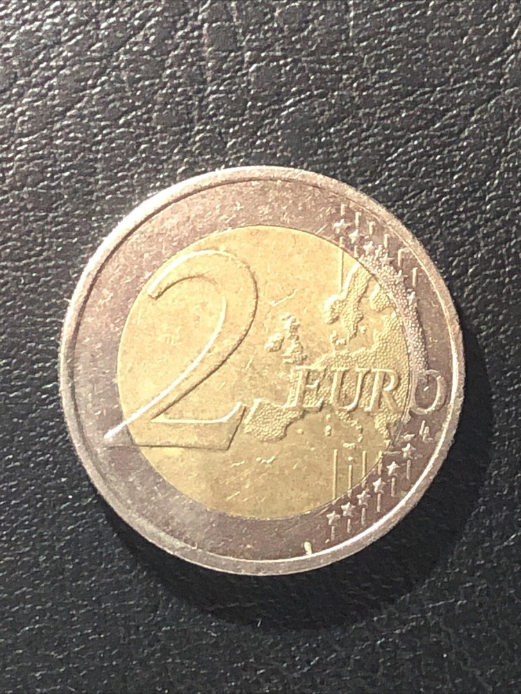 Germany 2014 F Error, 2 Euro coin, eagle, misprinting with eccentricity errors