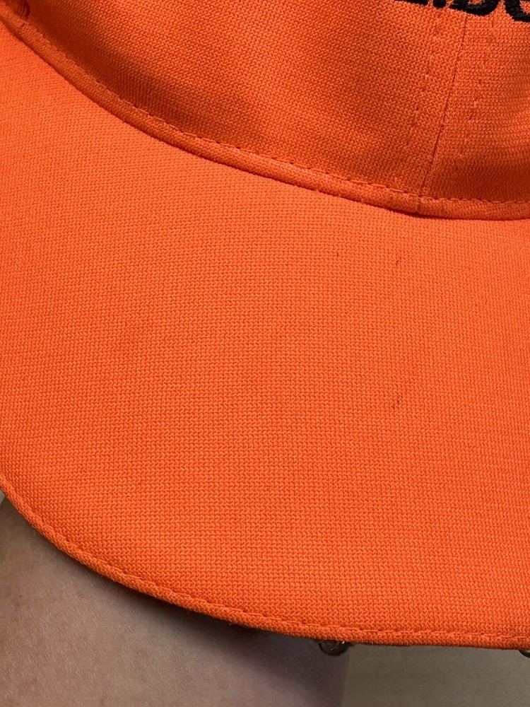 LL BEAN Blaze Orange Adjustable LED Lighted Pathfinder Hat Baseball Cap Hunting