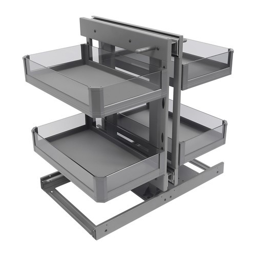 Blind Corner Pull Out Pantry Racks Left&Right Open Min Opening 14.57" W/4 Basket