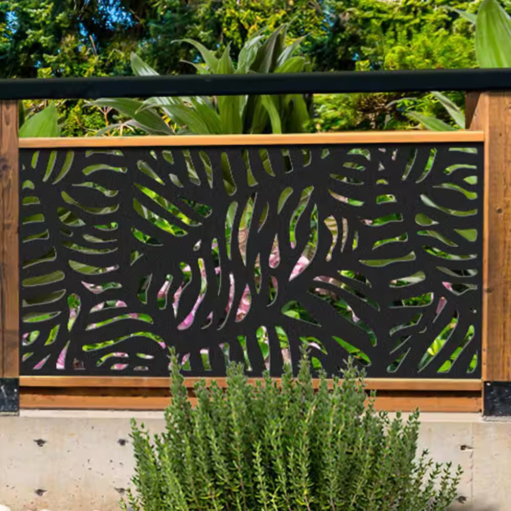 Bahama 6 Ft. X 3 Ft. Charcoal Recycled Polymer Decorative Screen Panel, Wall Dec