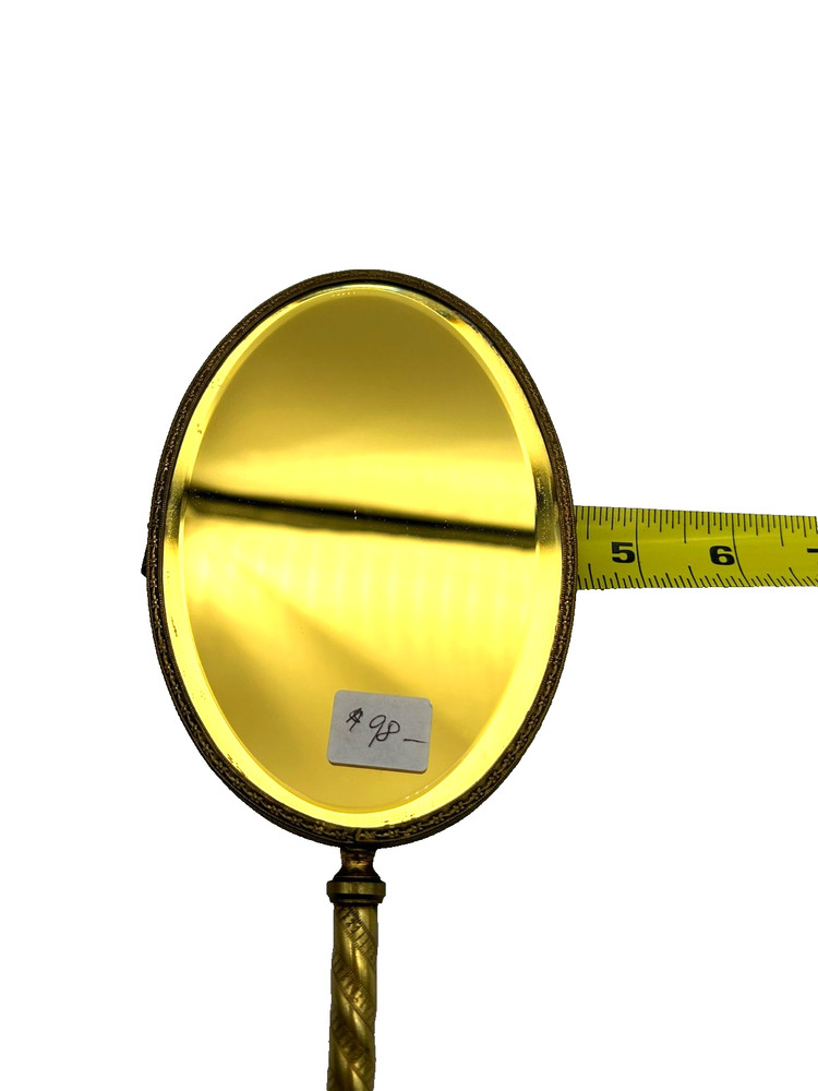 Antique Brass Handheld Vanity Mirror