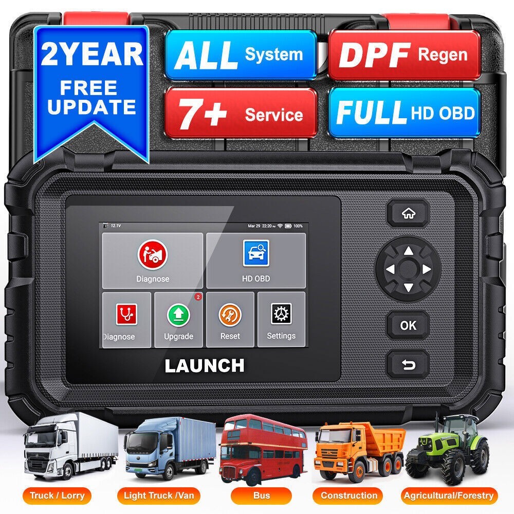 LAUNCH Diesel Truck Scanner Full HD OBD2 Diagnostic Code Reader DPF Regen 7Reset