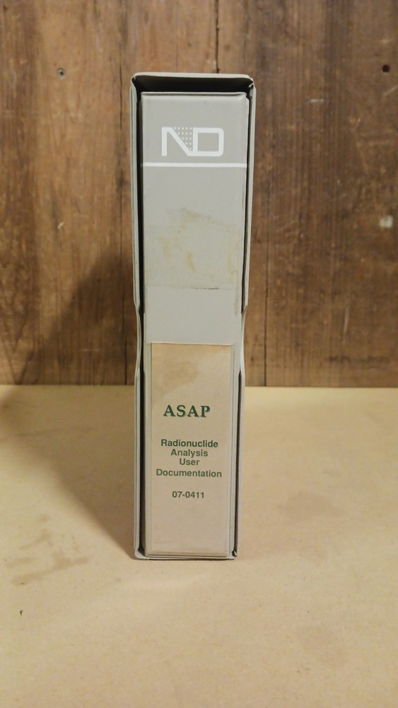 Nuclear Data ASAP: Radionuclide Analysis (07-0411) Software and Documentation