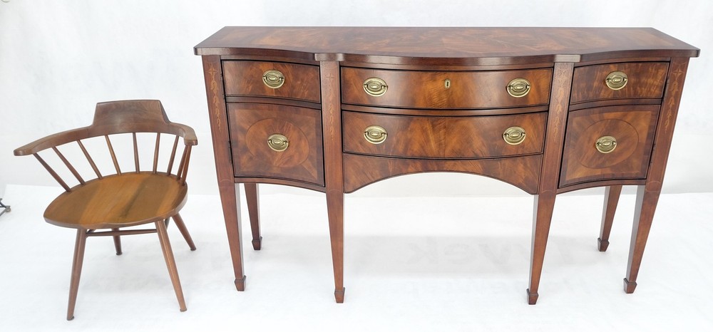 Broyhyll Bow Front Crotch Mahogany Banded Top Sideboard Buffet Console MINT!